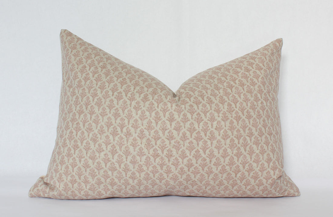 blush floral lumbar pillow cover