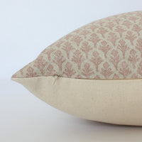 blush pink pillow with invisible zipper
