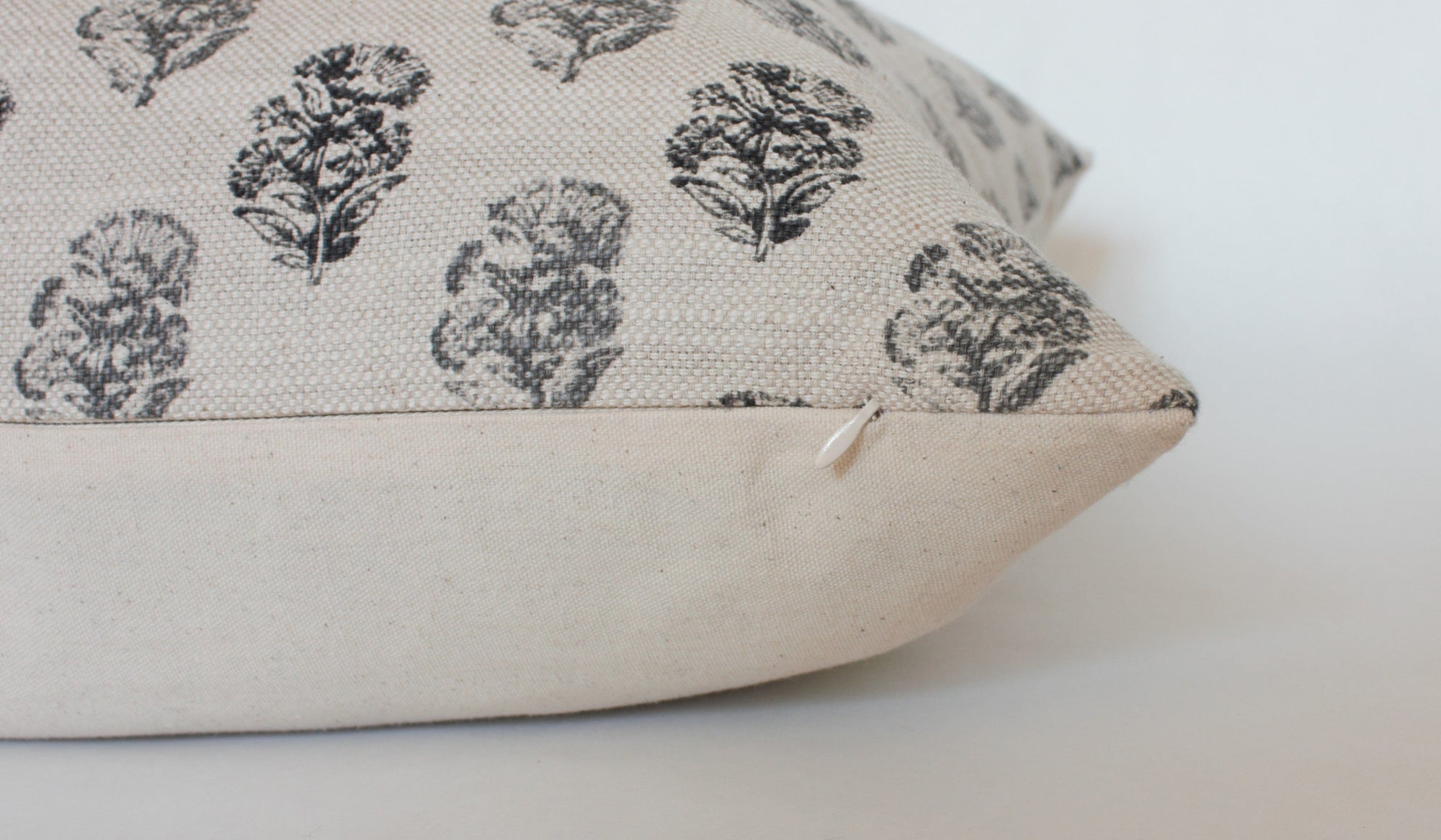charcoal floral throw pillows with zipper