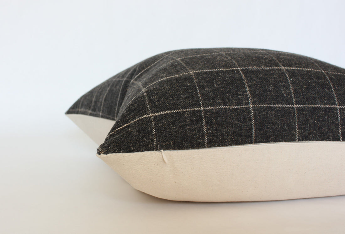 charcoal throw pillow with invisible zipper