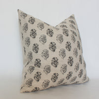 cream gray floral pillow cover