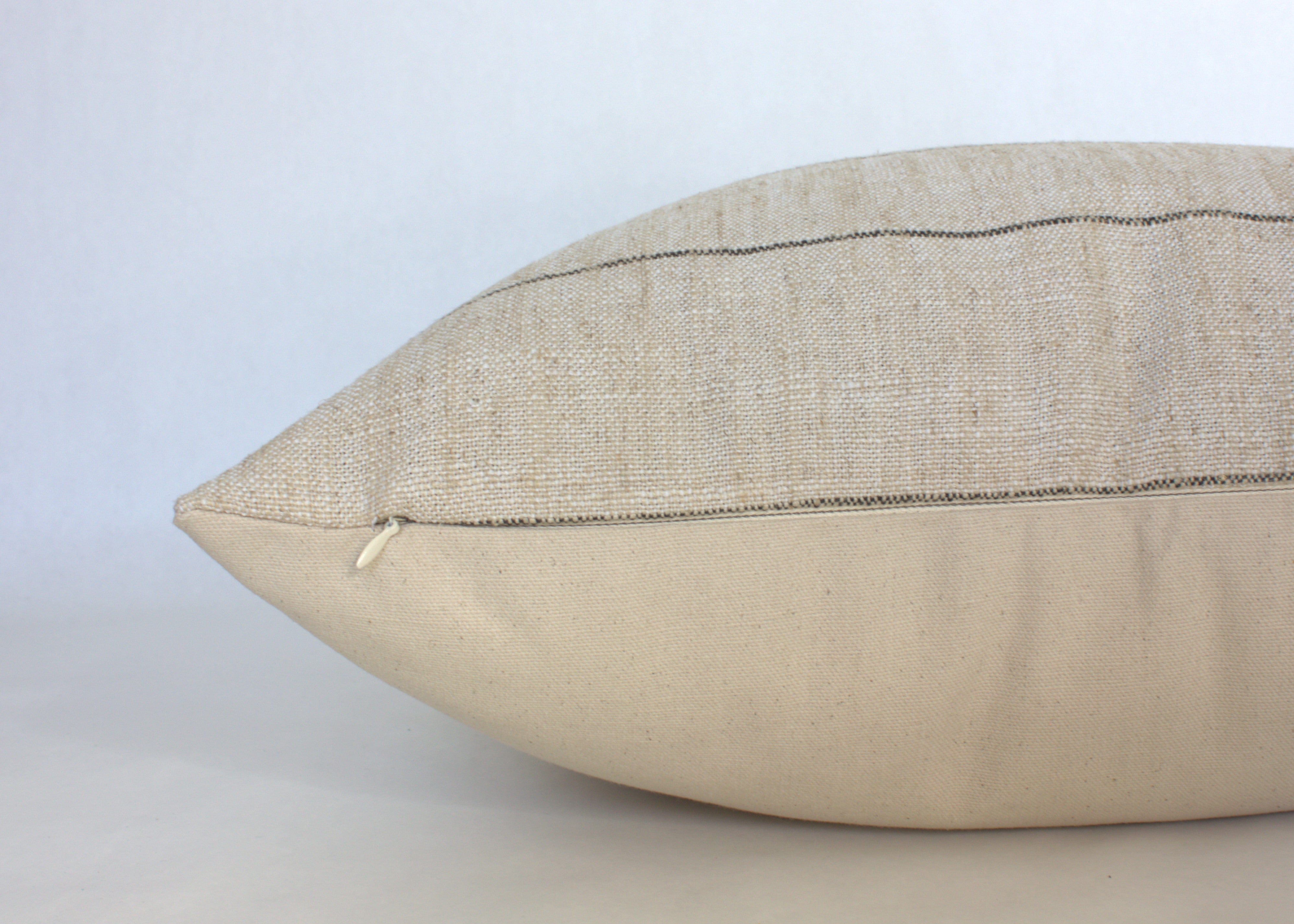 cream neutral pillow with hidden zipper
