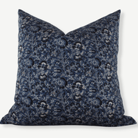 dark blue floral pillow cover 20x20