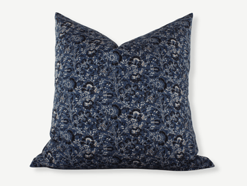 dark blue floral pillow cover 20x20