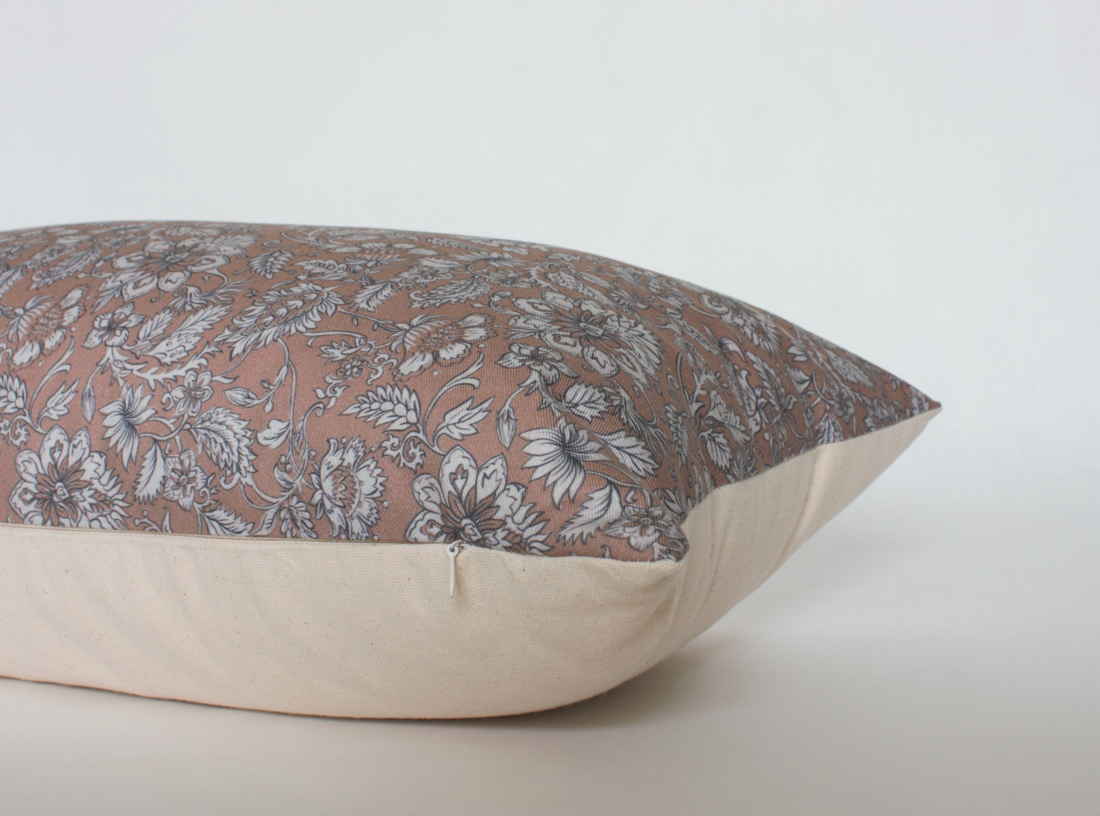 dusty rose floral cushion cover with zipper