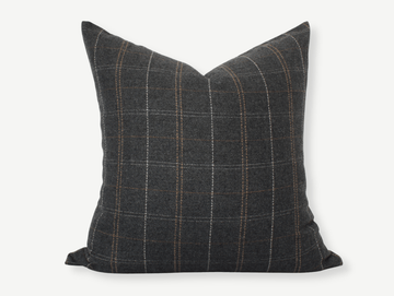 dark gray plaid pillow