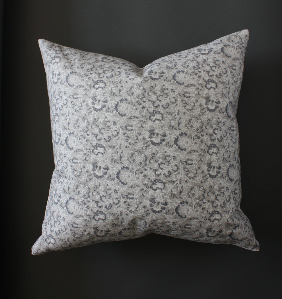 gray floral throw pillow cover