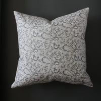 gray floral throw pillow cover