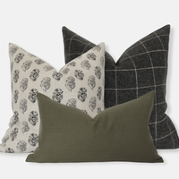 green and cream throw pillow set of 3