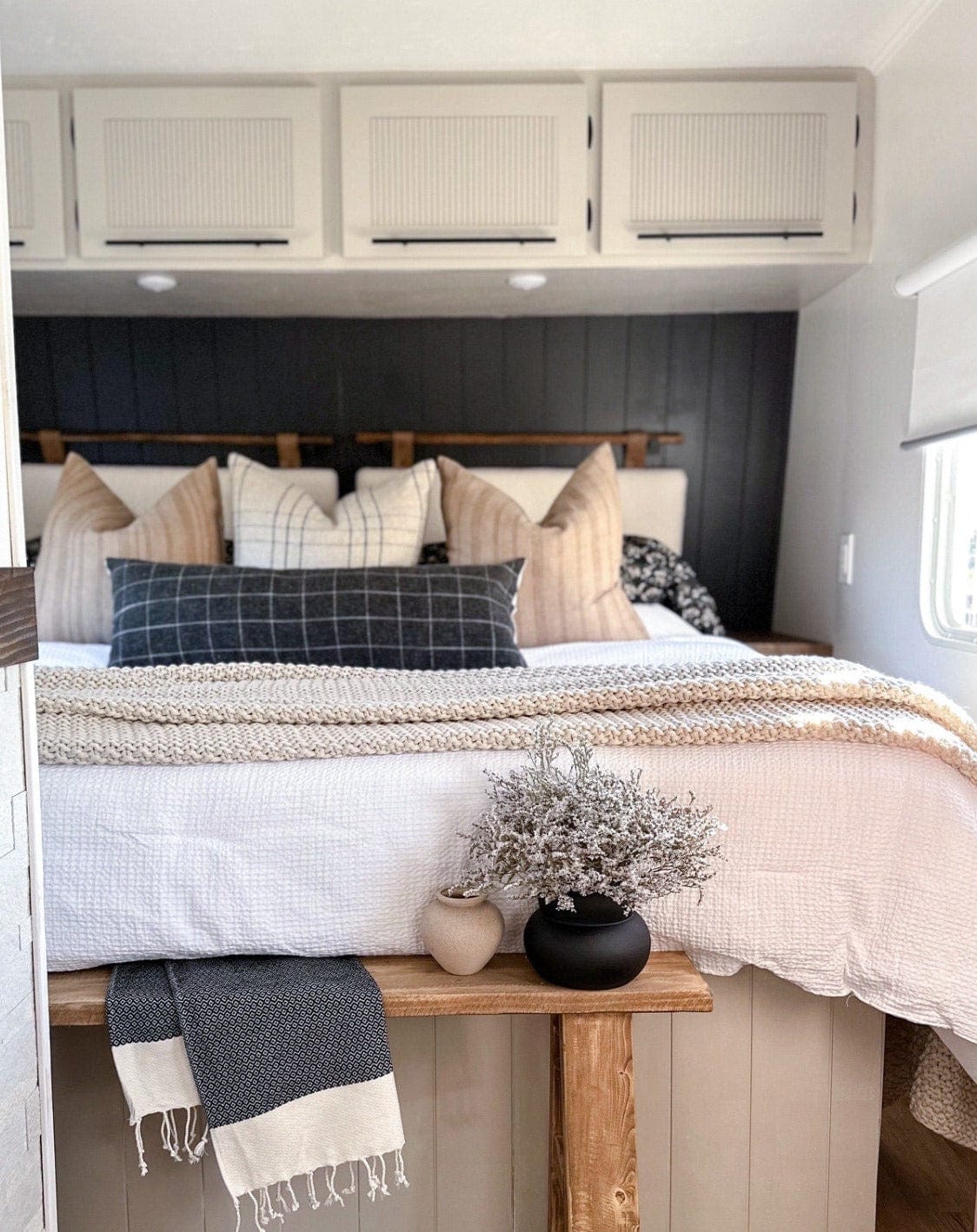 Black Plaid Pillow Cover