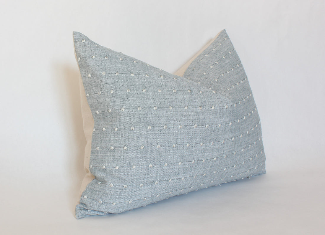light blue lumbar throw pillow
