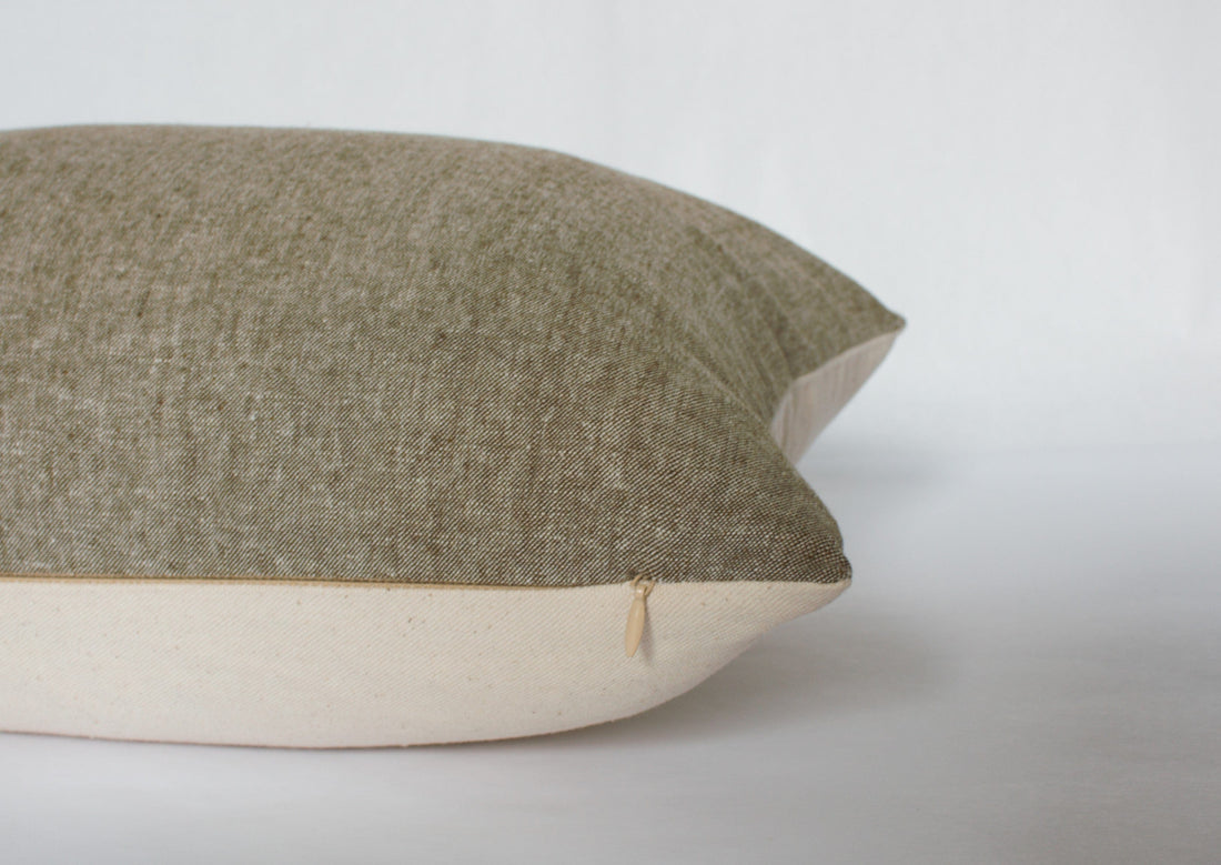 light olive cushion cover with invisible zipper