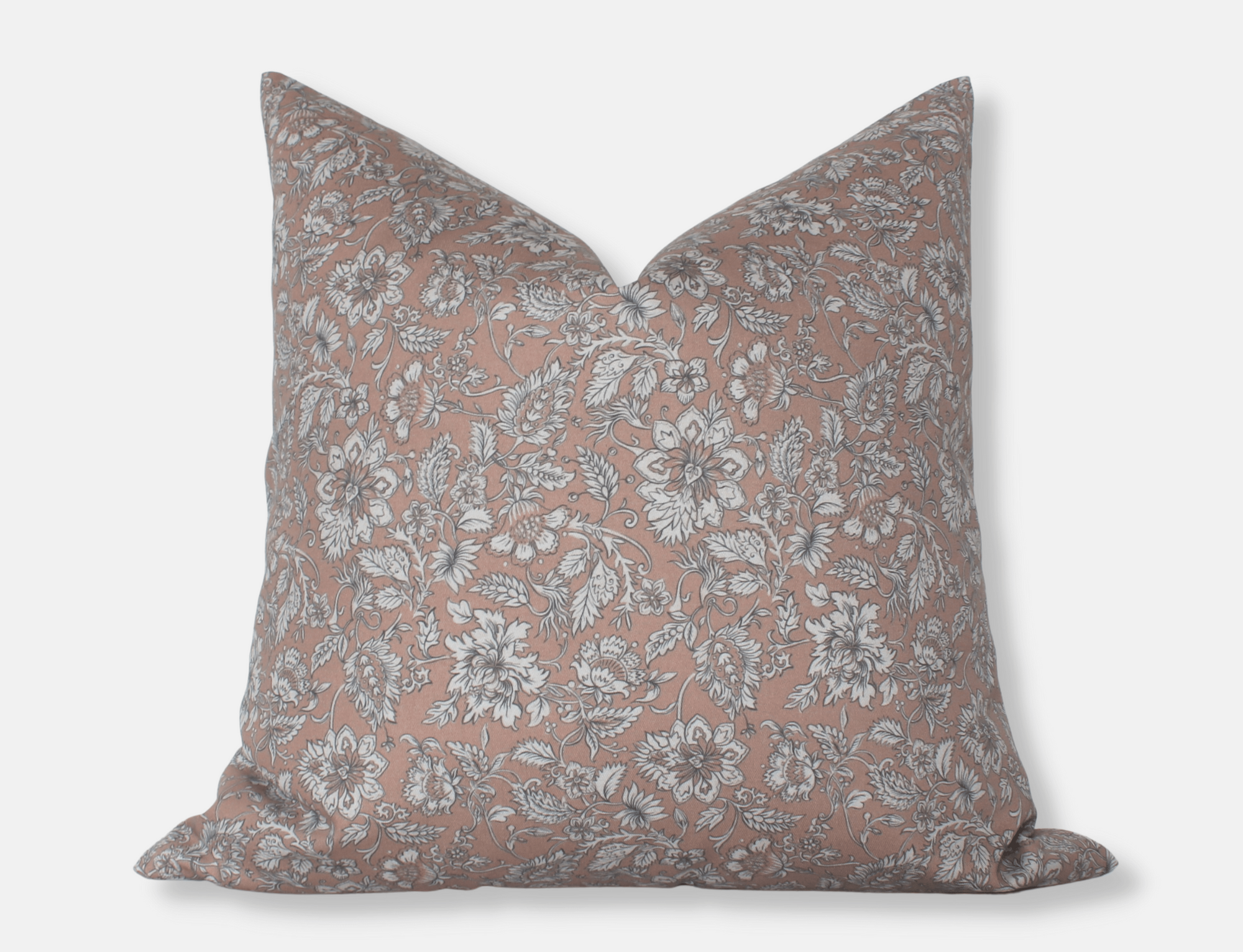 mauve floral throw pillow
