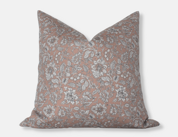mauve floral throw pillow