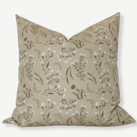 neutral floral throw pillow