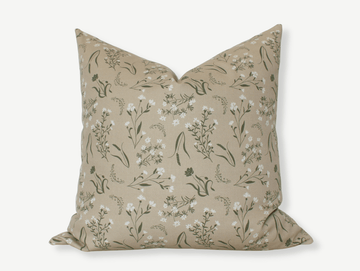 neutral floral throw pillow