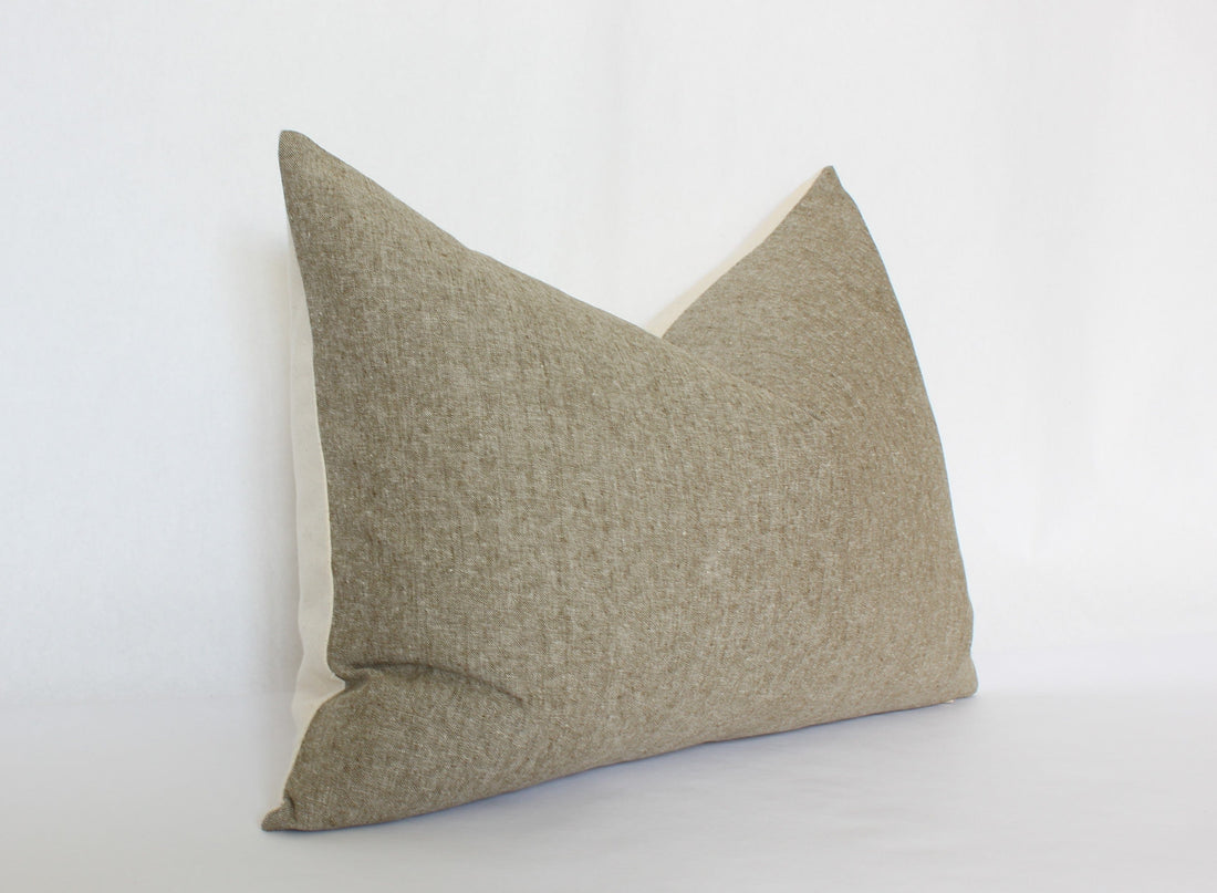 neutral light brown lumbar pillow