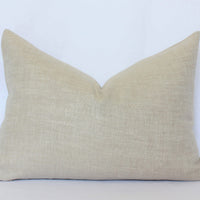 neutral linen lumbar pillow