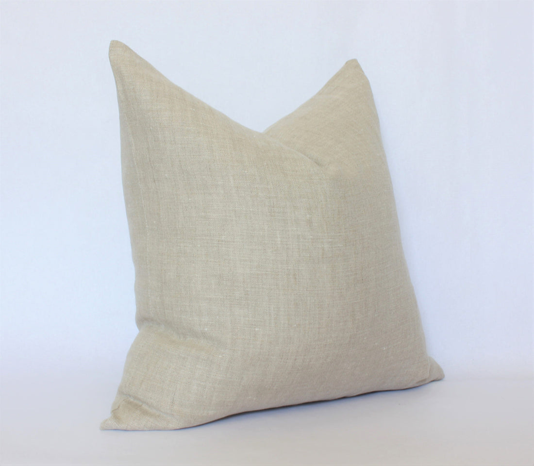 oatmeal linen pillow cover