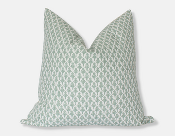 sage green floral pillow cover