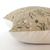 tan floral pillow cover